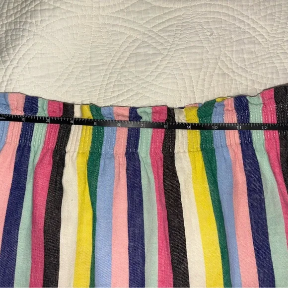 J. Crew Preppy Stripe  Linen / Cotton  Rainbow Striped skirt Size 8 - Picture 11 of 12